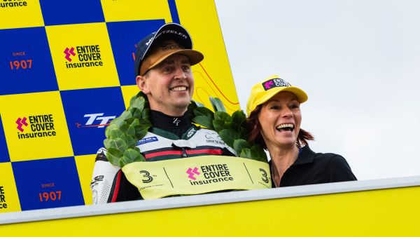 Dom Herbertson on the TT 2025 Supertwin Podium