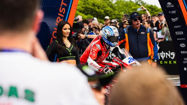 Guests enjoying close up view of the TT startline and famous start arch