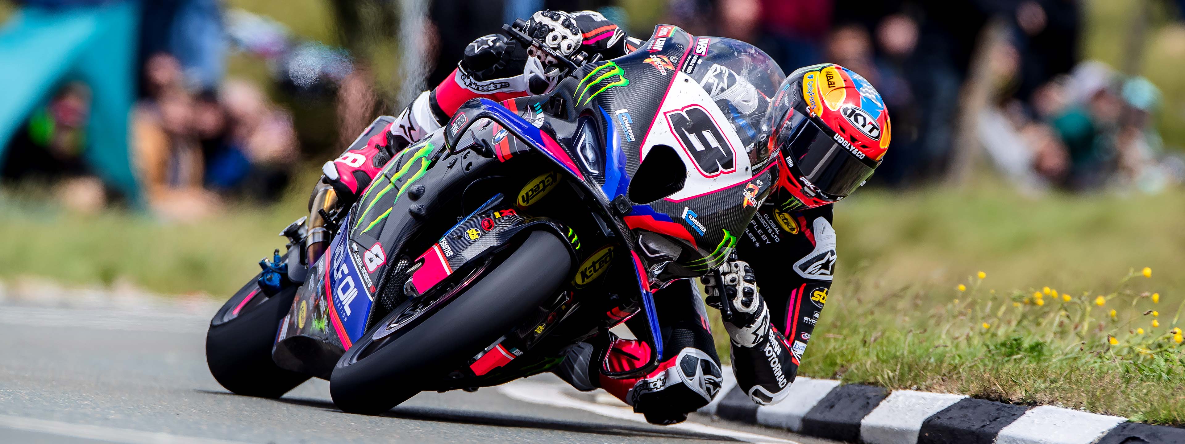 Davey Todd races a Superbike at the Isle of Man TT Races